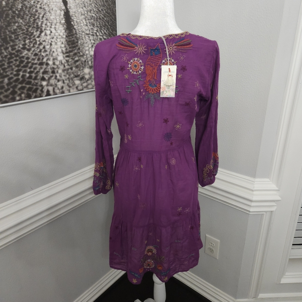 NWT Johnny Was Workshop LUCY EASY TIERED DRESS purple size xs - Picture 9 of 13